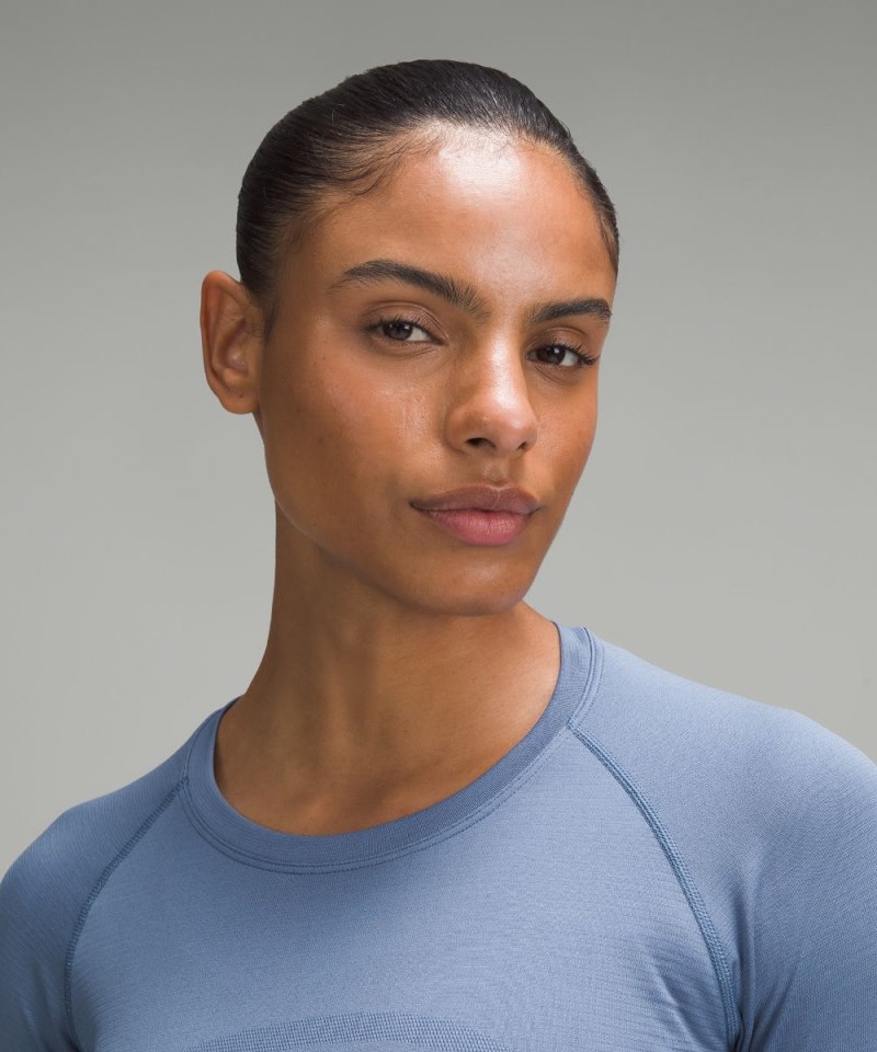 Lululemon Swiftly Tech Long-Sleeve Shirt 2.0 *Waist Length Oasis Blue / Oasis Blue Online Outlet Sale