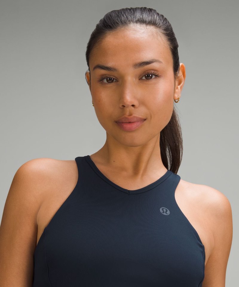 Lululemon Narrow Hem Cropped Tennis Tank Top *Medium Support, B / C Cup True Navy Online Outlet Sale