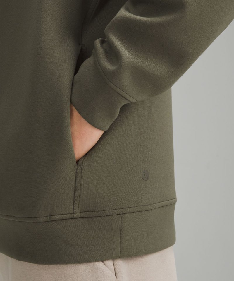 Lululemon Smooth Spacer Classic-Fit Pullover Hoodie Army Green Online Outlet Sale