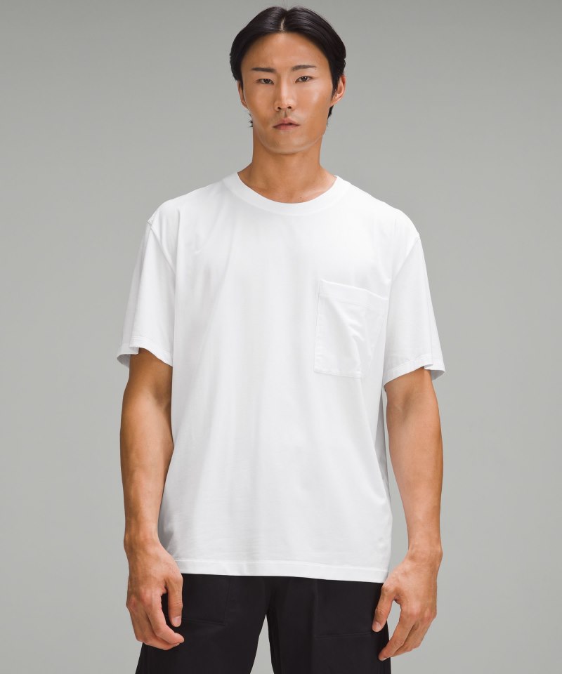 Lululemon Fundamental Oversized T-Shirt *Pocket White Online Outlet Sale