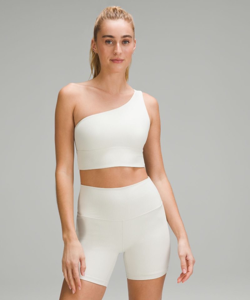 Lululemon Align™ Asymmetrical Ribbed Bra *Light Support A / B Cup Shine Bone Radiate Transparent Foil Online Outlet Sale