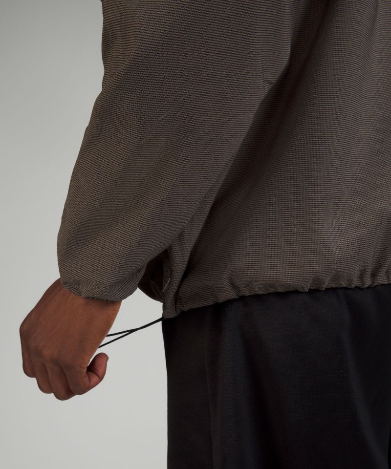 Lululemon lab Woven Long-Sleeve Henley Nano Check Rover Black Online Outlet Sale