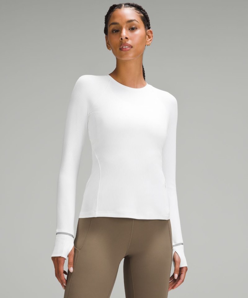 Lululemon It's Rulu Run Ribbed Long-Sleeve Shirt White Online Outlet Sale