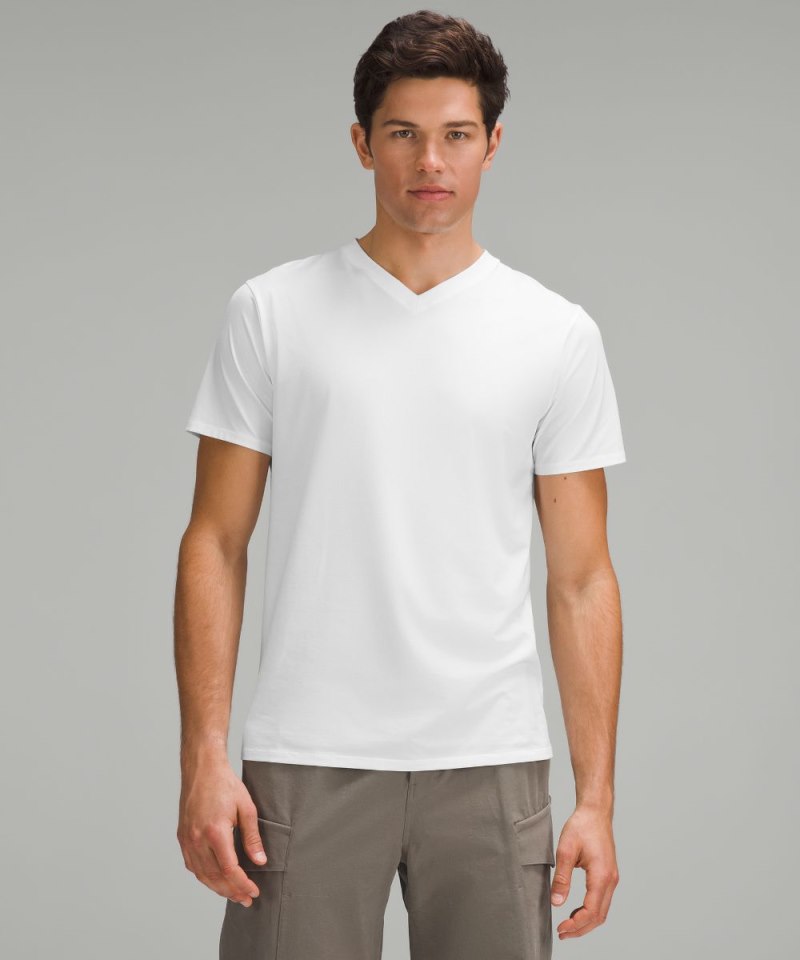 Lululemon Fundamental V-Neck T-Shirt White Online Outlet Sale