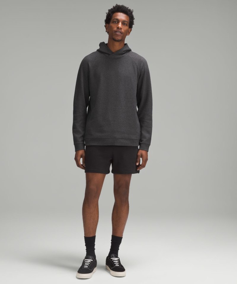 Lululemon Textured Double-Knit Cotton Hoodie Heathered Black / Black Online Outlet Sale