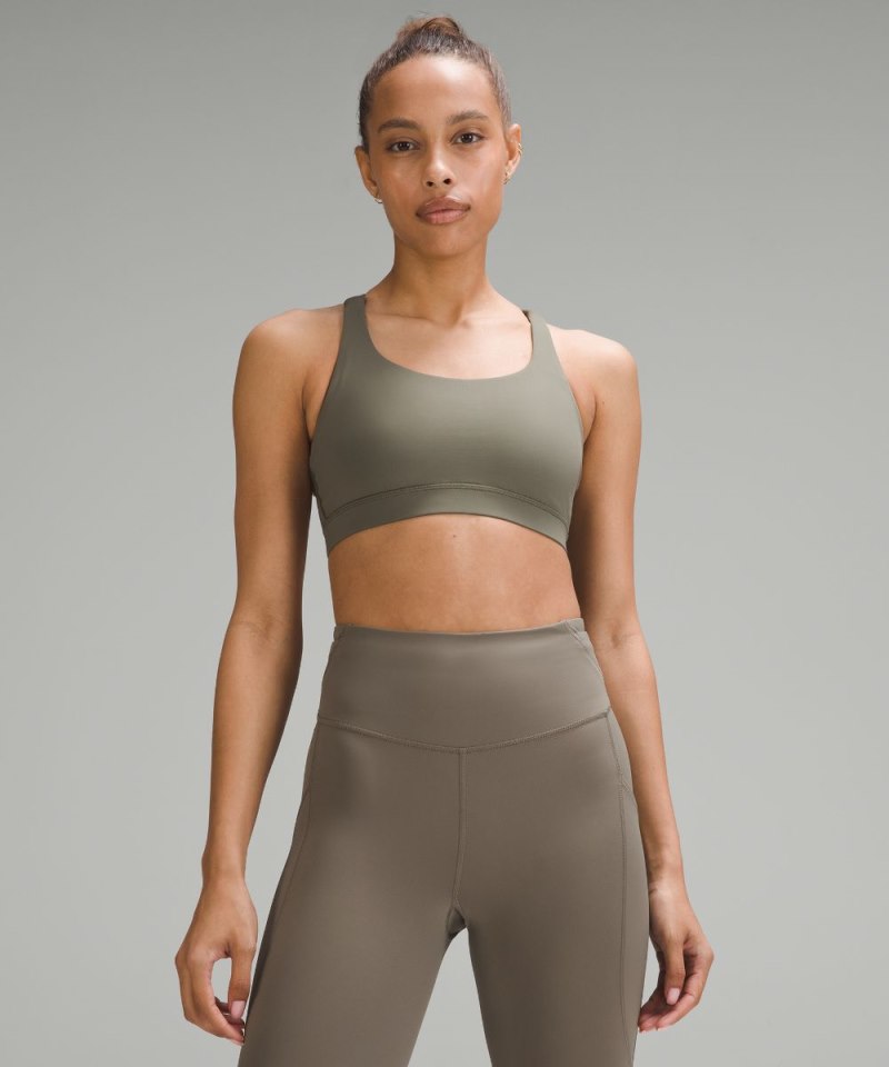 Lululemon Energy Bra *Medium Support, B–D Cups Army Green Online Outlet Sale