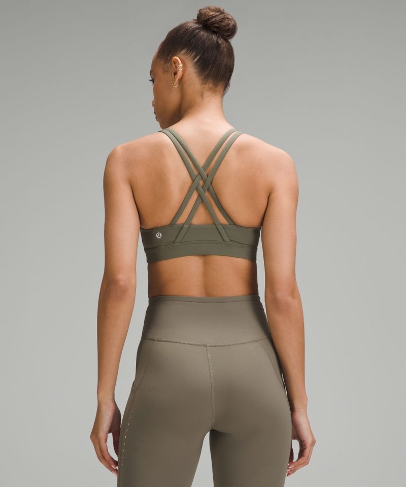 Lululemon Energy Bra *Medium Support, B–D Cups Army Green Online Outlet Sale