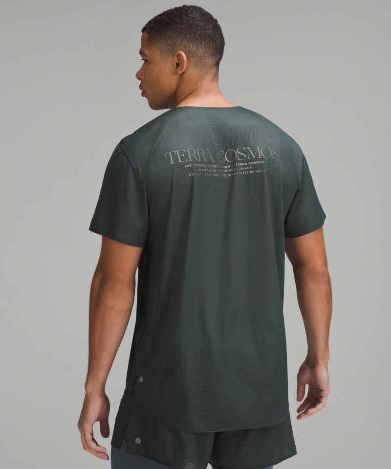 Lululemon lab Grid Mesh Short-Sleeve Shirt *Graphic Sea Steel Online Outlet Sale