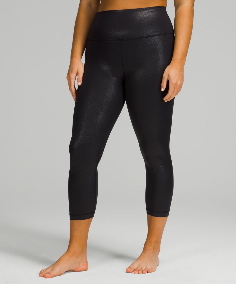 Lululemon Align™ High-Rise Crop 23" *Shine Radiate Foil Print Black Online Outlet Sale