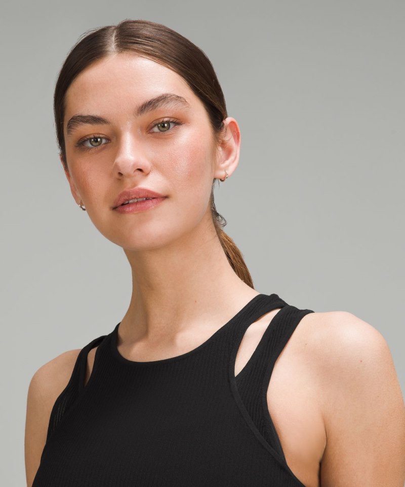 Lululemon Cut-Out Knit Tank Top Black / Black (not available) Online Outlet Sale