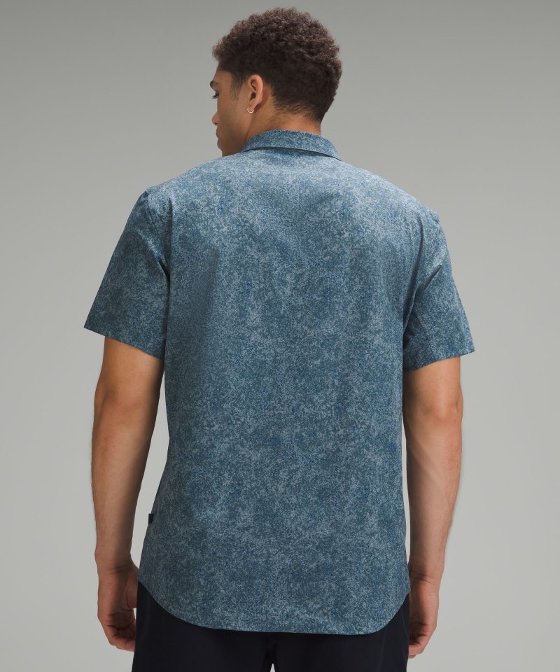 Lululemon Airing Easy Short-Sleeve Shirt Stippled Fusion Belgian Blue Multi Online Outlet Sale