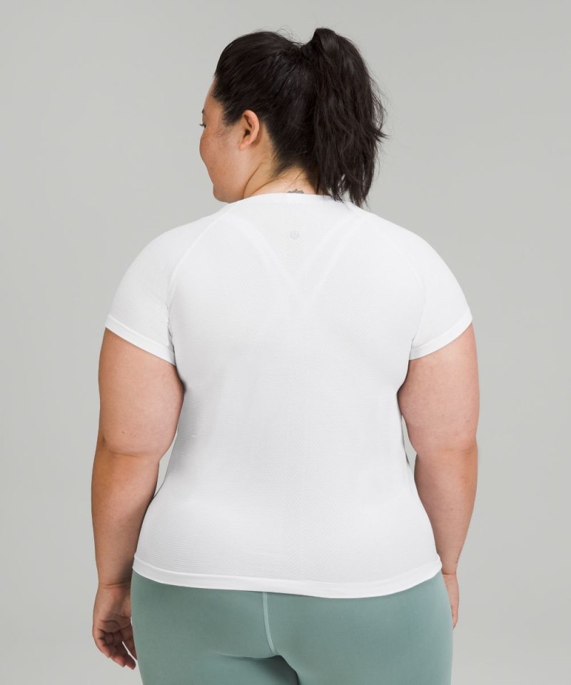 Lululemon Swiftly Tech Short-Sleeve Shirt 2.0 *Waist Length White / White Online Outlet Sale