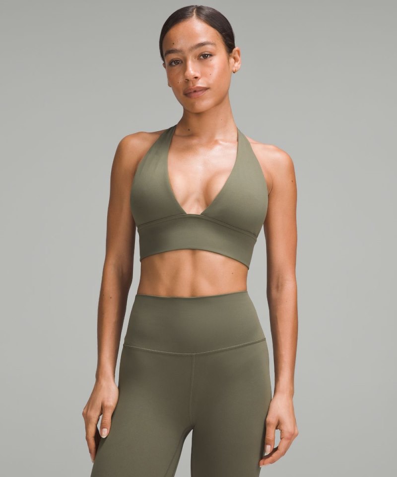 Lululemon Align™ Halter Bra *Light Support, C / D Cup Army Green Online Outlet Sale