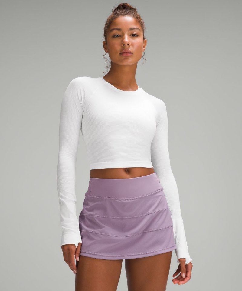 Lululemon Swiftly Tech Cropped Long-Sleeve Shirt 2.0 White / White Online Outlet Sale