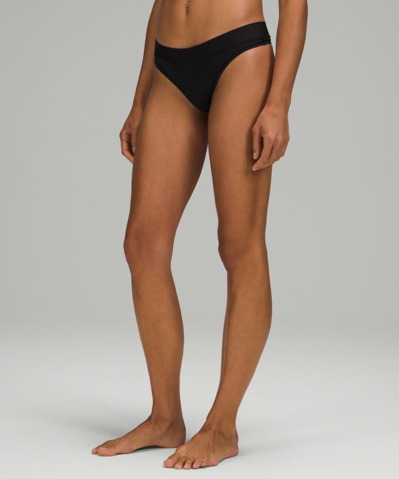 Lululemon UnderEase Mid-Rise Thong Underwear *5 Pack Black Online Outlet Sale
