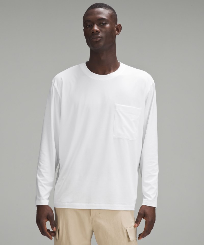 Lululemon Fundamental Oversized Long-Sleeve Shirt *Pocket White Online Outlet Sale