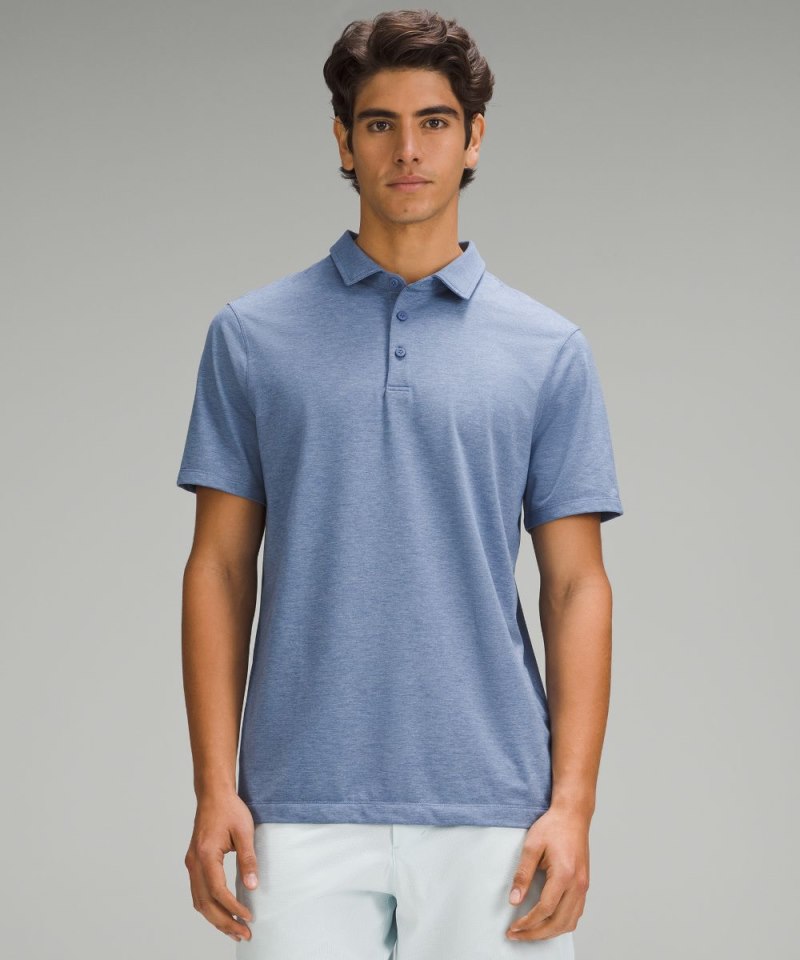 Lululemon Evolution Short-Sleeve Polo Shirt Heathered Oasis Blue Online Outlet Sale