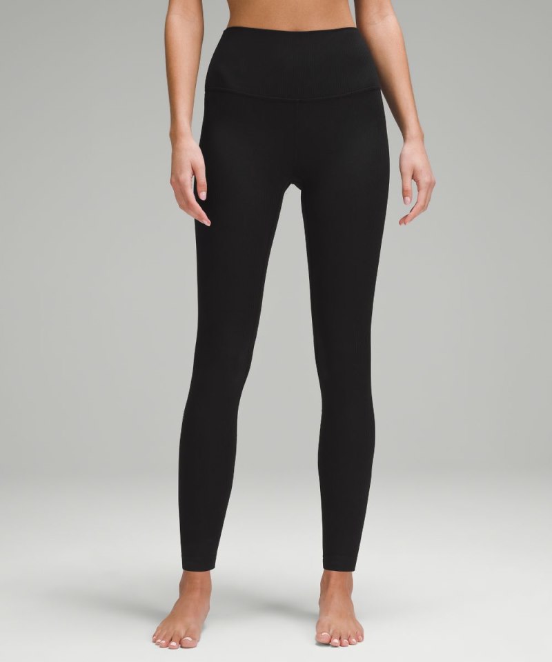 Lululemon Align™ High-Rise Ribbed Pant 28" Black Online Outlet Sale