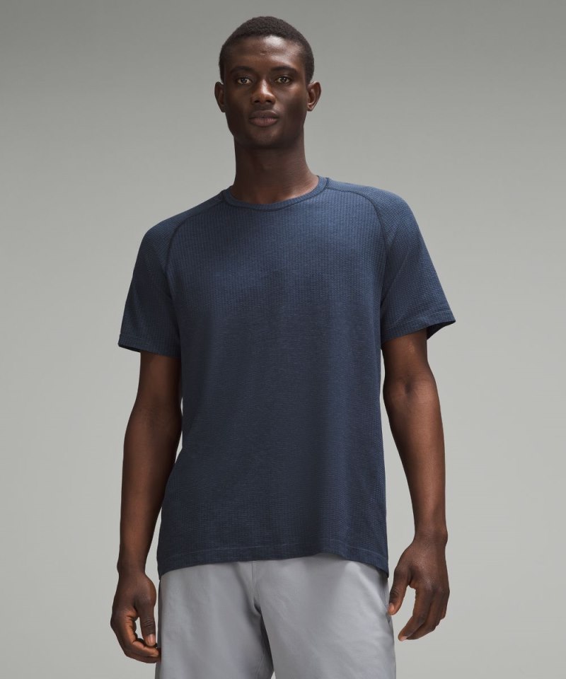 Lululemon Metal Vent Tech Short-Sleeve Shirt *Updated Fit Mineral Blue / True Navy Online Outlet Sale