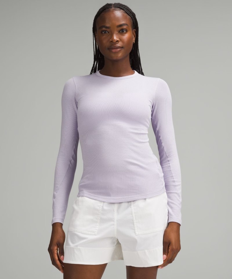 Lululemon Hold Tight Long-Sleeve Shirt Lilac Ether Online Outlet Sale