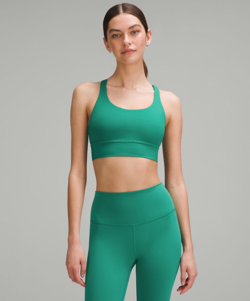 Lululemon Energy Longline Bra *Medium Support, B–D Cups Cascadia Green Online Outlet Sale