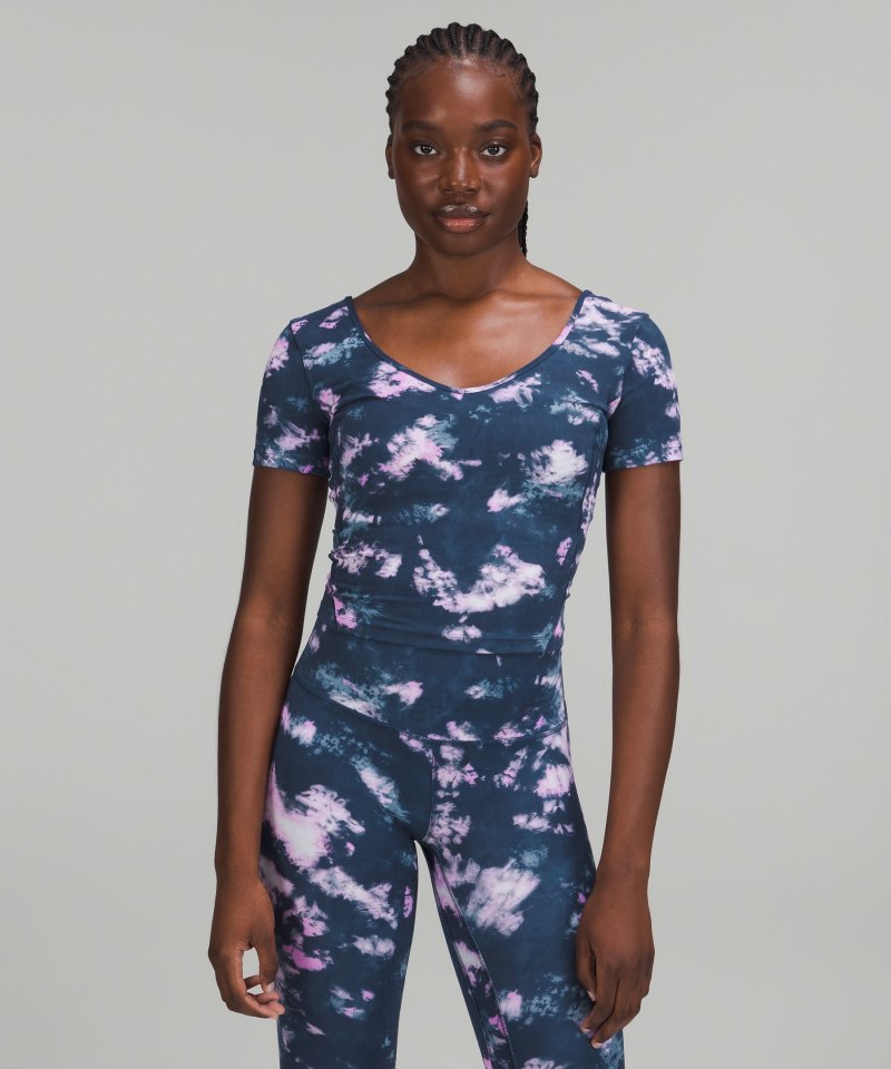 Lululemon Align™ T-Shirt Circulate Tie Dye Mineral Blue Multi Online Outlet Sale