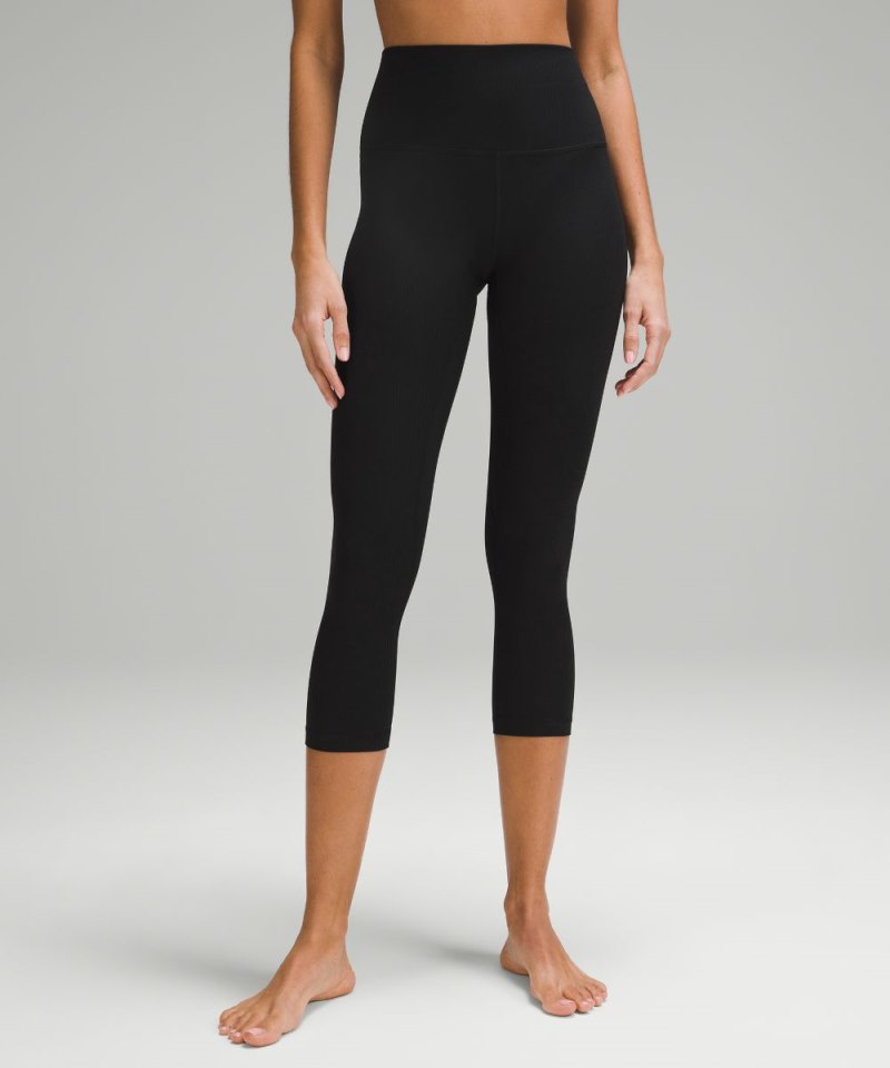 Lululemon Align™ High-Rise Ribbed Crop 23" Black Online Outlet Sale