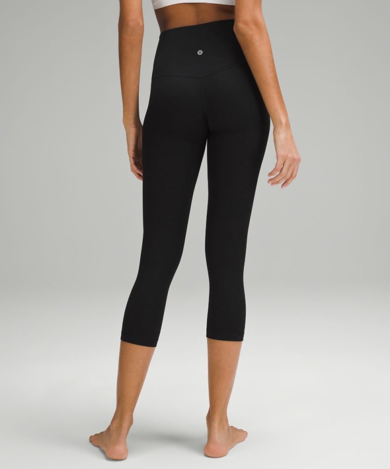 Lululemon Align™ High-Rise Ribbed Crop 23" Black Online Outlet Sale