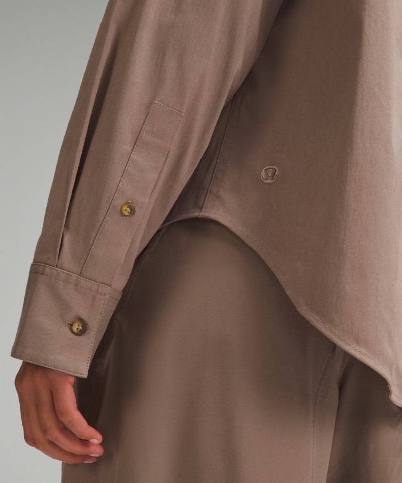 Lululemon Cotton-Blend Poplin Button-Down Shirt Taupetastic Online Outlet Sale