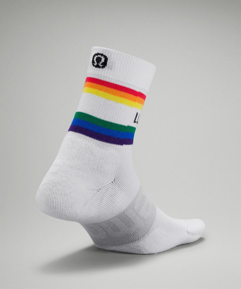 Lululemon Women's Daily Stride Mid-Crew Sock Stripe lululemon *Wordmark White Online Outlet Sale
