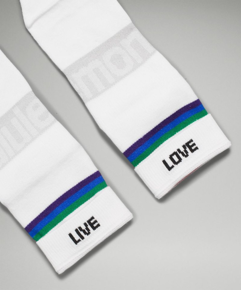 Lululemon Women's Daily Stride Mid-Crew Sock Stripe lululemon *Wordmark White Online Outlet Sale