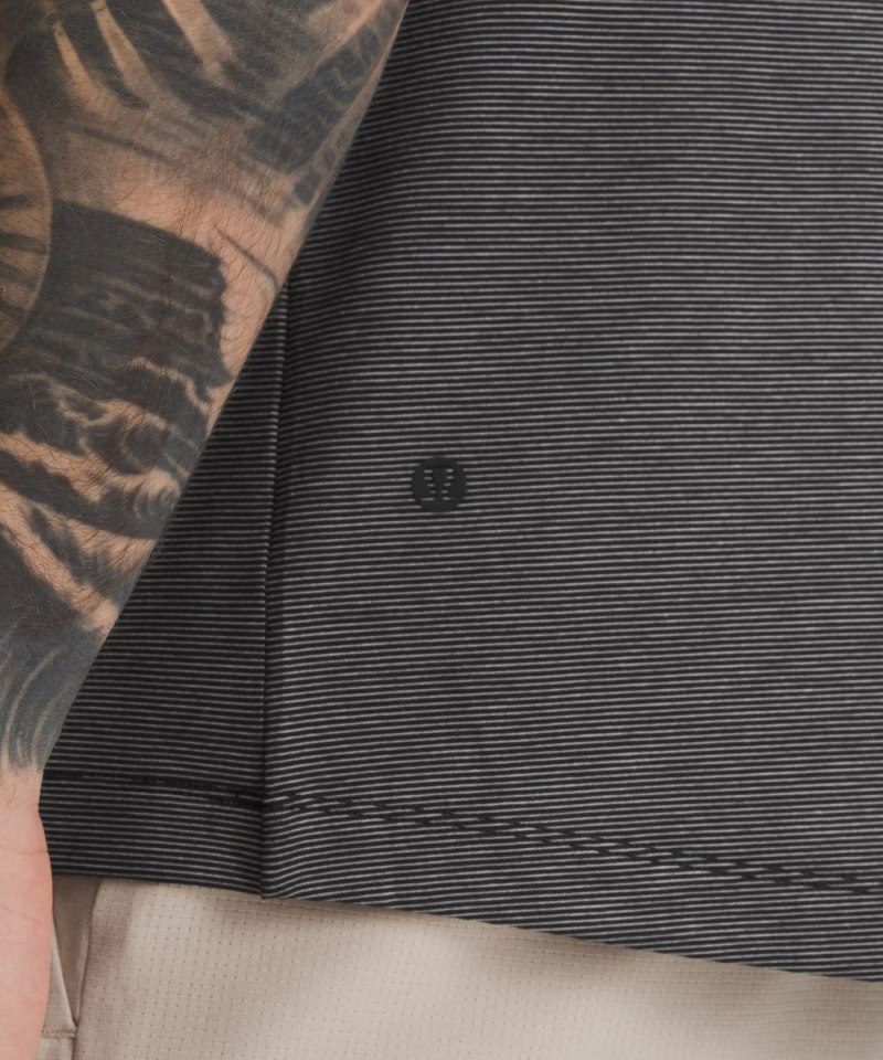 Lululemon Evolution Short-Sleeve Polo Shirt Commission Stripe Black White Online Outlet Sale