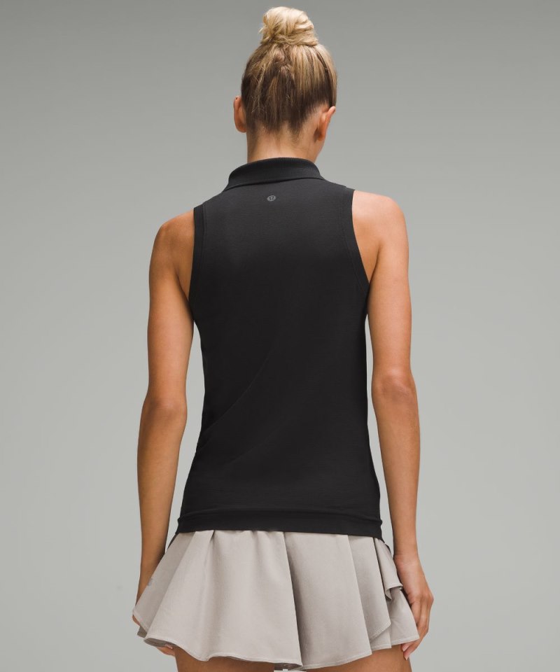 Lululemon Swiftly Tech Sleeveless Polo Shirt Black / Black (not available) Online Outlet Sale