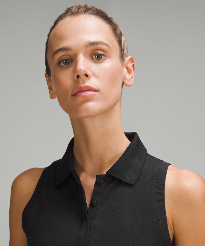 Lululemon Swiftly Tech Sleeveless Polo Shirt Black / Black (not available) Online Outlet Sale