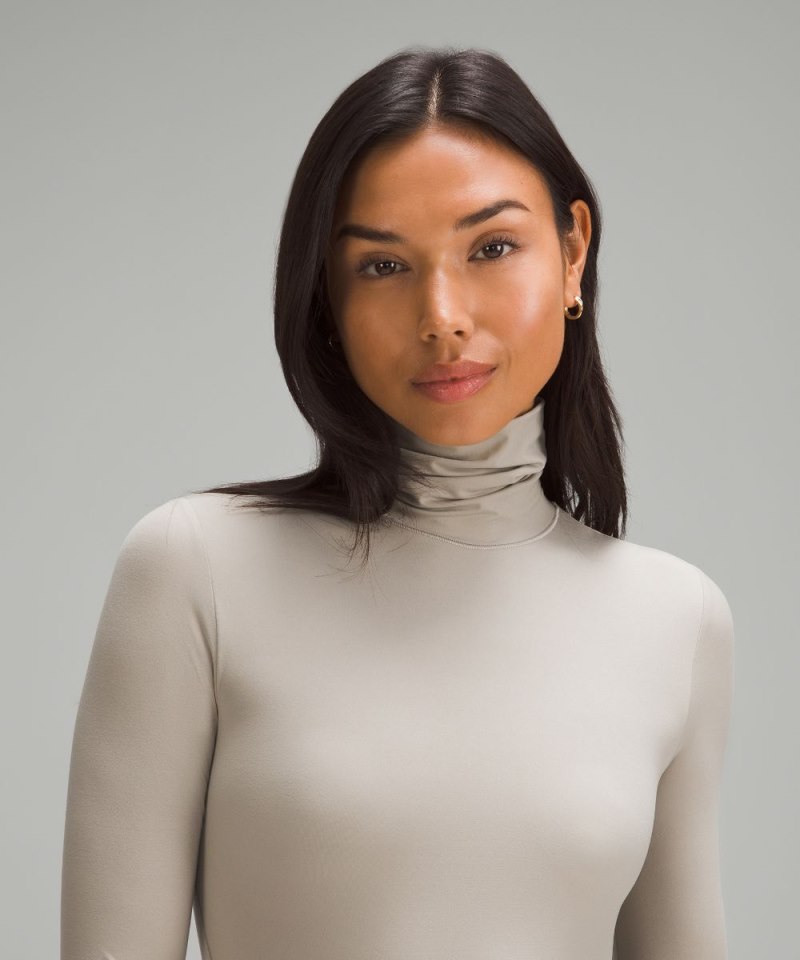 Lululemon Wundermost Ultra-Soft Nulu Turtleneck Bodysuit Riverstone Online Outlet Sale