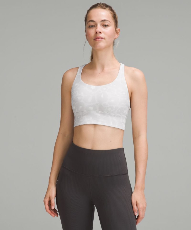 Lululemon Energy Longline Bra *Medium Support, B–D Cups Spray Leopard Grey Multi Online Outlet Sale