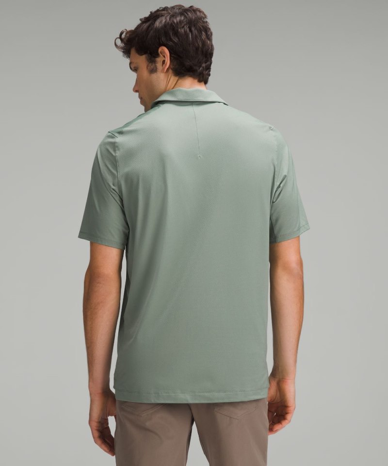 Lululemon Logo Sport Polo Short Sleeve Grey Eucalyptus Online Outlet Sale