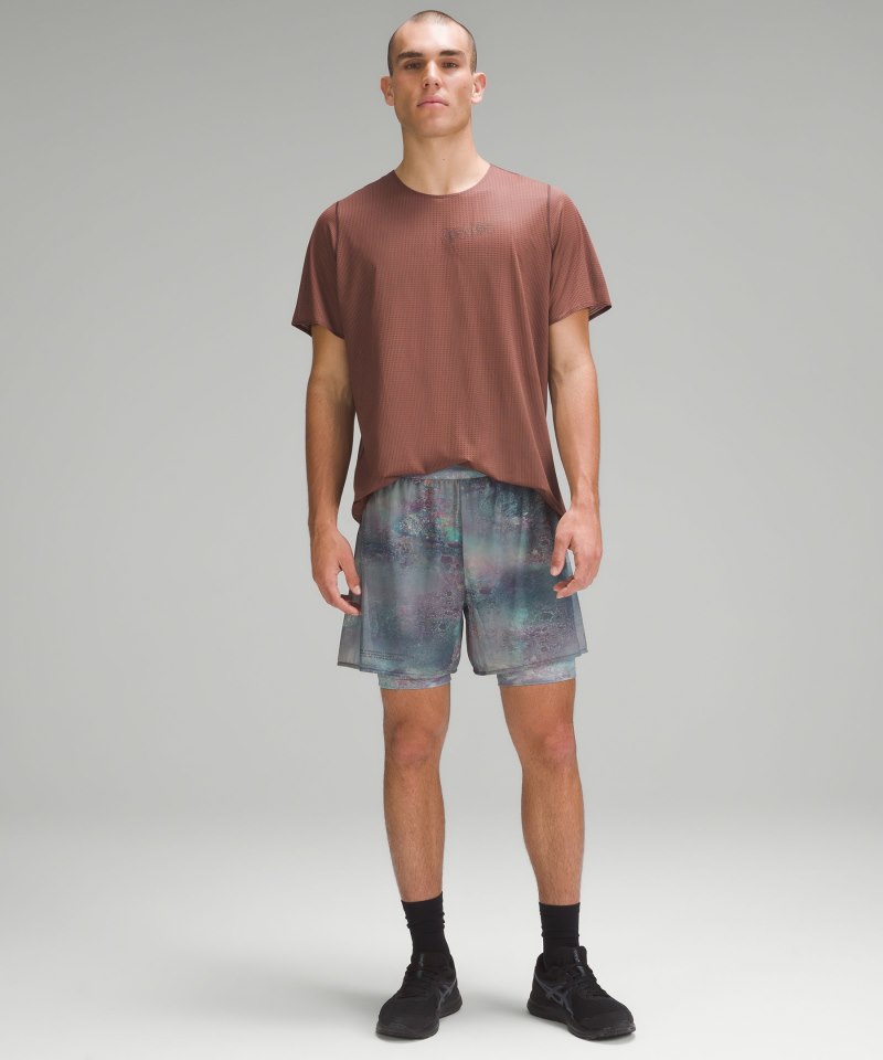 Lululemon lab Grid Mesh Training T-Shirt *Graphic Smoky Topaz Online Outlet Sale