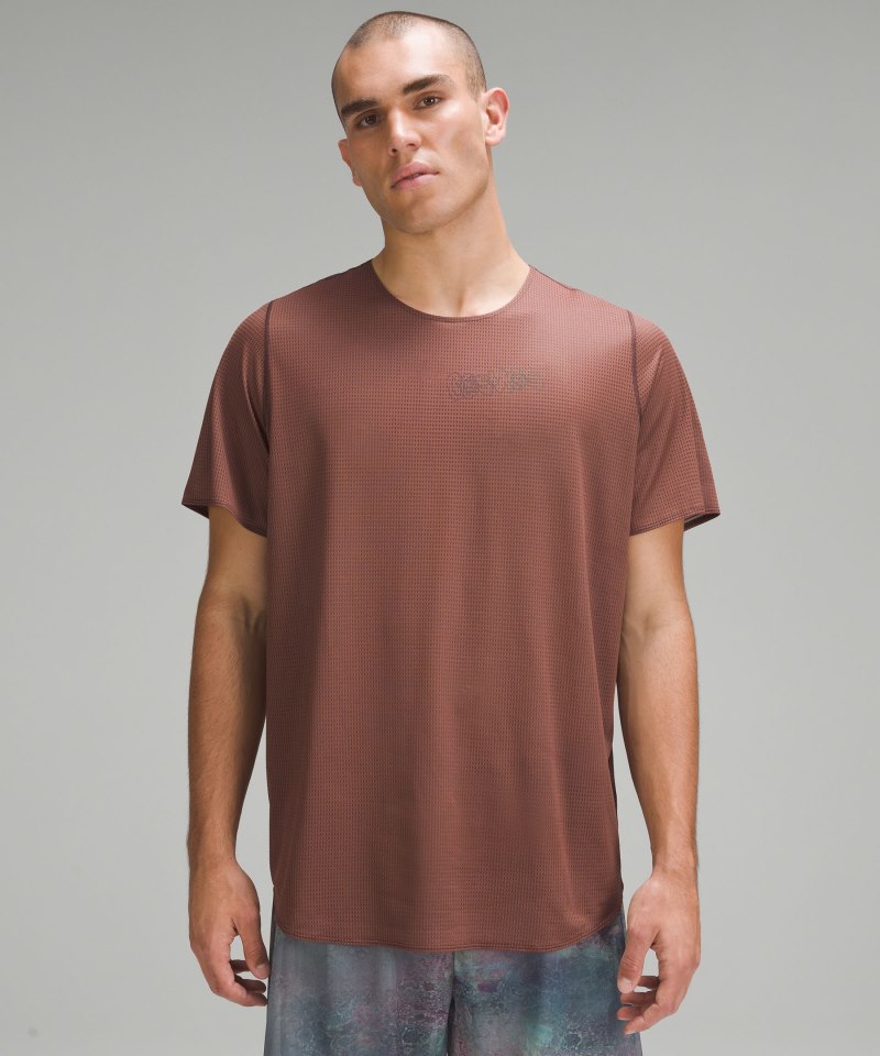 Lululemon lab Grid Mesh Training T-Shirt *Graphic Smoky Topaz Online Outlet Sale