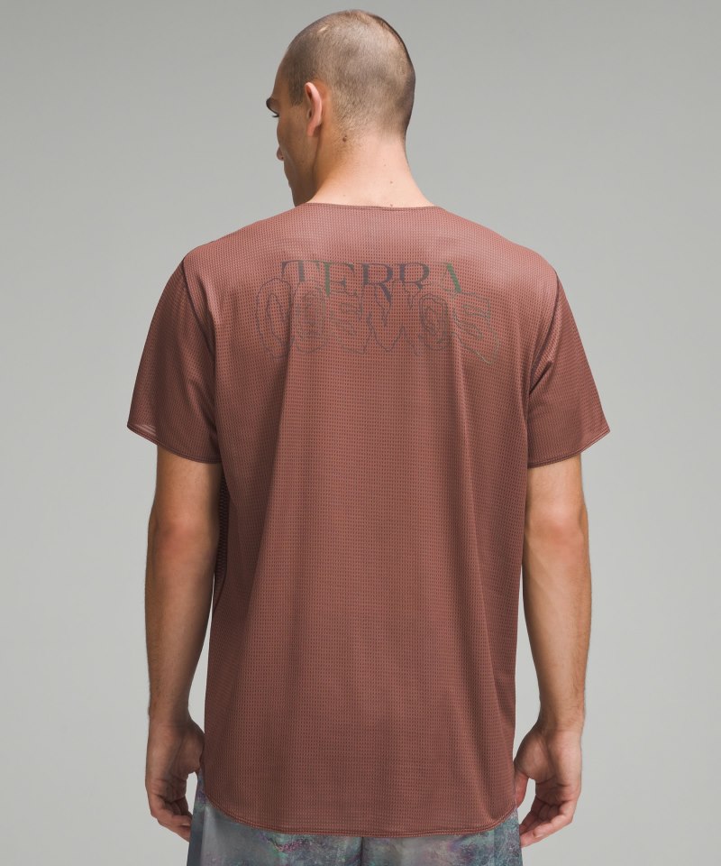 Lululemon lab Grid Mesh Training T-Shirt *Graphic Smoky Topaz Online Outlet Sale