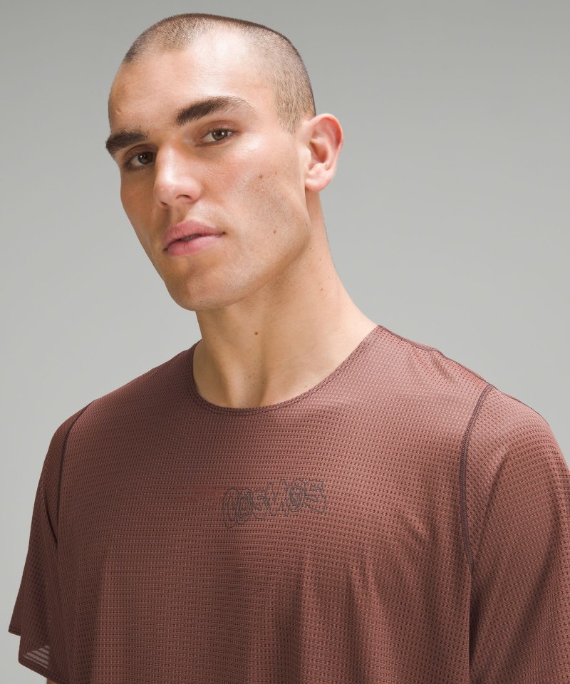 Lululemon lab Grid Mesh Training T-Shirt *Graphic Smoky Topaz Online Outlet Sale