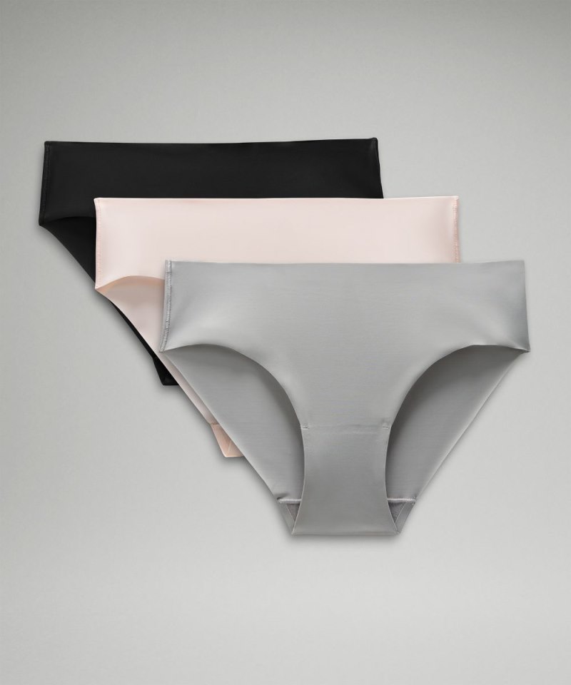 Lululemon InvisiWear Mid-Rise Bikini Underwear *3 Pack Silver Drop / Strawberry Milkshake / Black Online Outlet Sale