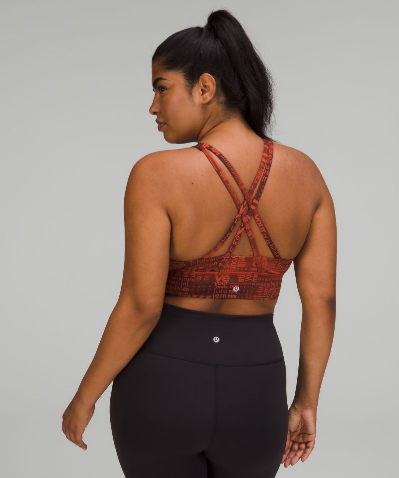 Lululemon Energy High-Neck Longline Bra *Medium Support, B–D Cups Lululemon Ombre Red Multi Online Outlet Sale
