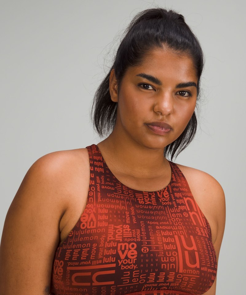 Lululemon Energy High-Neck Longline Bra *Medium Support, B–D Cups Lululemon Ombre Red Multi Online Outlet Sale