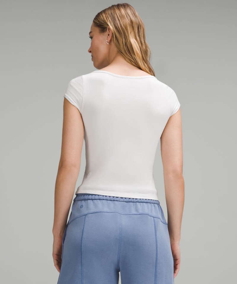 Lululemon Cap-Sleeve Henley T-Shirt Light Vapor Online Outlet Sale