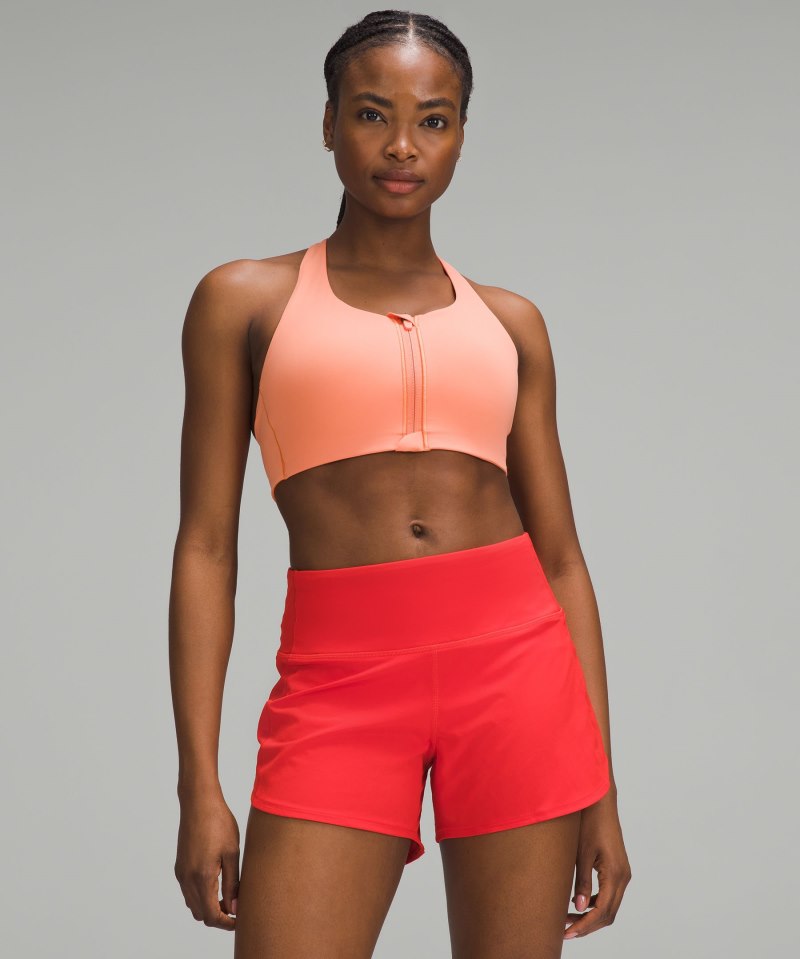 Lululemon Energy Bra High Support Zip-Front *High Support, B–G Cups Coral Kiss Online Outlet Sale
