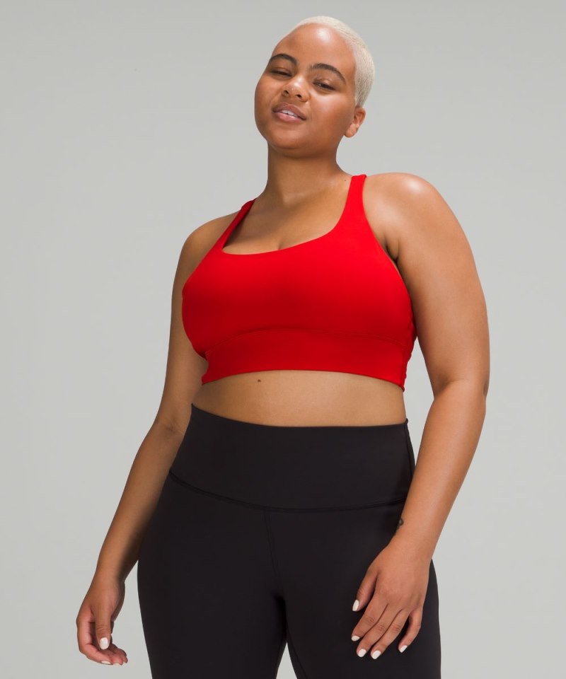 Lululemon Energy Longline Bra *Medium Support, B–D Cups Dark Red Online Outlet Sale