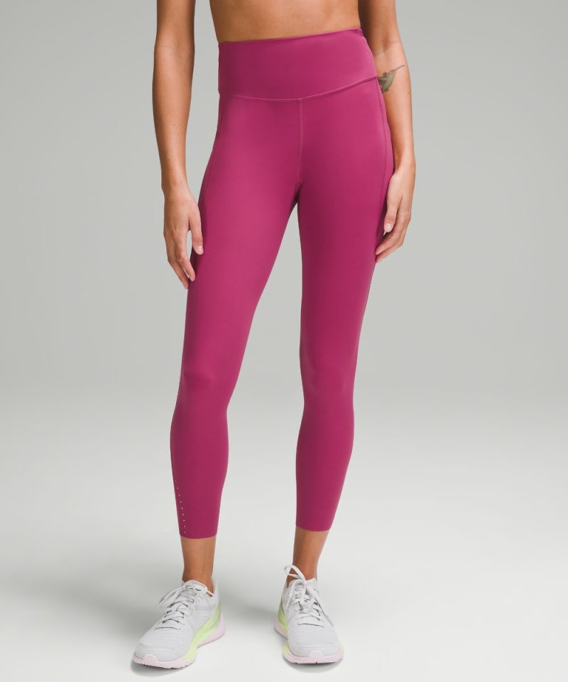 Lululemon Fast and Free High-Rise Tight 25” Pockets *Updated Washed Mauve Online Outlet Sale