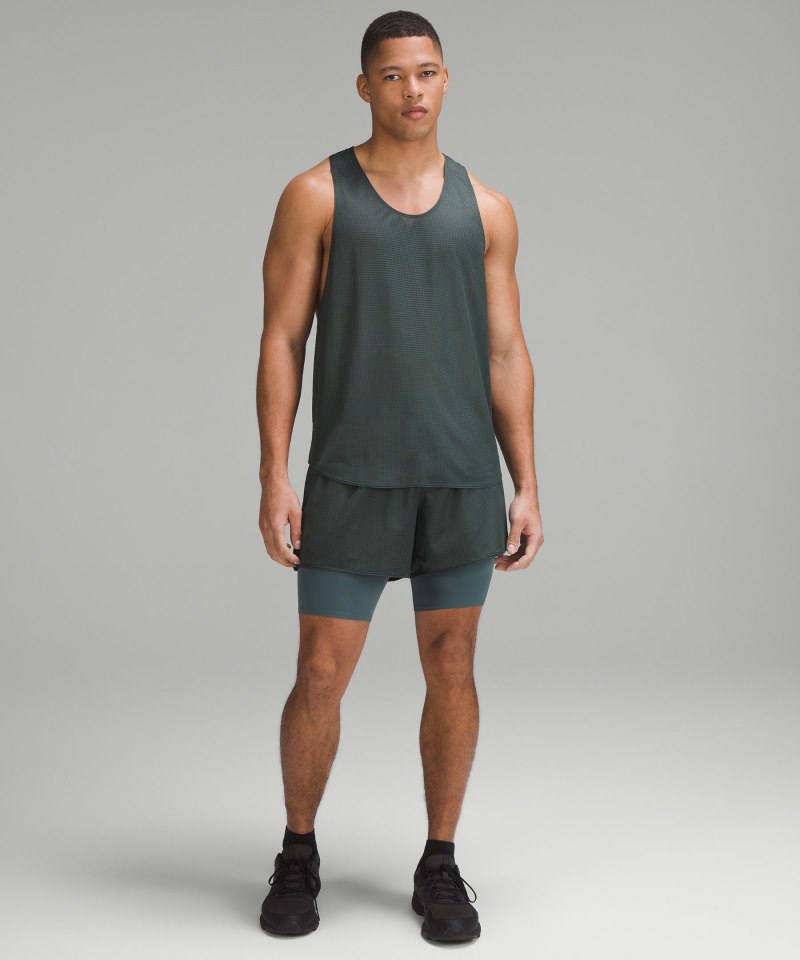 Lululemon lab Grid Mesh Singlet *Graphic Sea Steel Online Outlet Sale