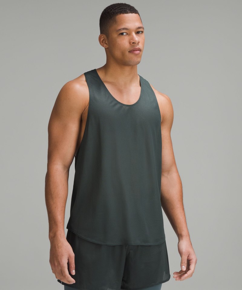 Lululemon lab Grid Mesh Singlet *Graphic Sea Steel Online Outlet Sale